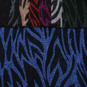 New Product Knitted Yarn Dyed Poly Stretch Shiny Metallic Lurex Glitter Fabric for Women Dress