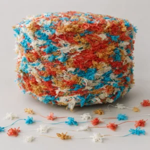 Nm 2.2 Polyester Knitting Weaving Standard Evenness Segment Dyed Fishtail Fancy Crochet Yarn