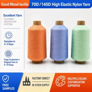 Nylon High Elastic Filament 70D 140D Dyed Overlock Thread for Knitted Products