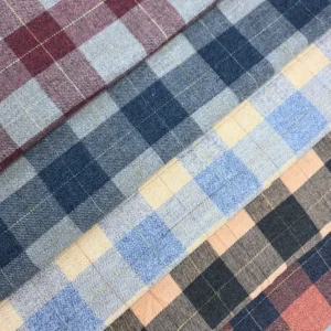 OEM New Promotion Plaid Wool Fur Feeling Middle East Plaid Flannel Shirting Fabric by the Yard
