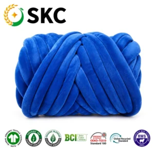 OEM ODM 250g Warm Deer CF Super Soft feeling Strong Viscose Polyester 3cm Count Tube Fancy Style Core Filled Crochet Yarn
