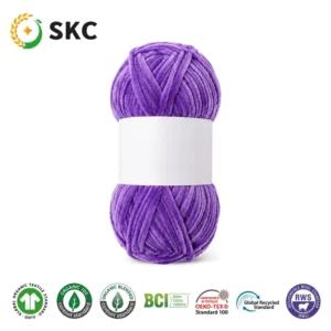 OEM ODM 2mm Thickness Velvet Blanket Yarn 100% Polyester Fluffy Hand Knitting Thick Bulky Chunky Chenille Slub Yarn Dyed Weaving