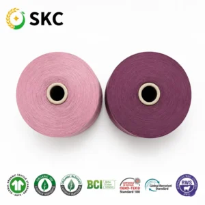 OEM ODM FACTORY DIRECT 38S 2 50% Rayon 28% Polyester 22% Nylon Core Spun Ring Spun Stretch Elastic Fancy Slub Yarn Dyed Sweater