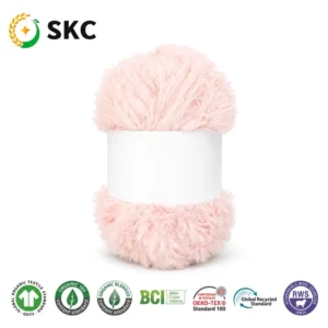 OEM ODM Factory Direct Eco Friendly Anti Pilling Slub Fancy Fur Yarn Ring Spun Polyester Super Soft Customized Color Hand Woven