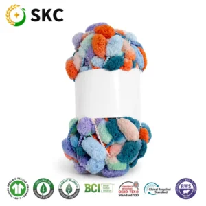 OEM ODM Fancy Large 29mm Multiple Colors Eco-Friendly Dyed Blended Yarn 100% Polyester Slub Yarn Super Soft-feeling