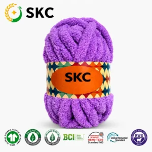 OEM ODM Polyester Chenille Throw Blanket Blended Slub Yarn Dyed Ring Spun Customized Color Hand Knitting Weaving Anti-Pilling
