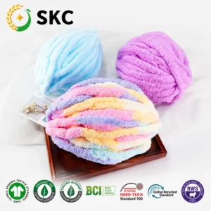 OEM ODM SKC Fancy Style Yarn Dyed Pattern Yarn for Hand Knitting Crochet Eco-Friendly Blended Fancy Yarn for Blanket