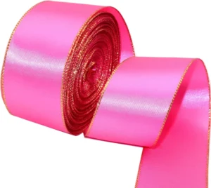 OKAY Satin Ribbon 35 Colors 3mm 6mm10mm15mm 25mm 38mm Widths Hot Pink Gold Metallic Edge 35 Colors 3mm 6mm10mm15mm 25mm 38mm