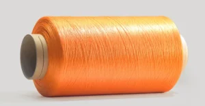 Orange Yellow 100% Polyester 150D/300D DTY Eco Friendly Core Spun Dyed Yarn Breathablele