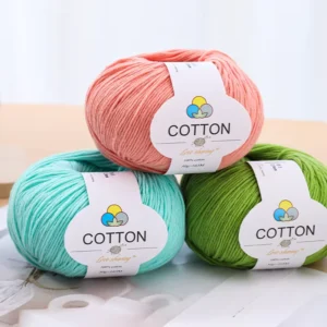 Organic 100% 8ply 50g Cotton Hand Knitting Yarn Dyed Thick Combed Mercerized Milk Crochet Fancy Style