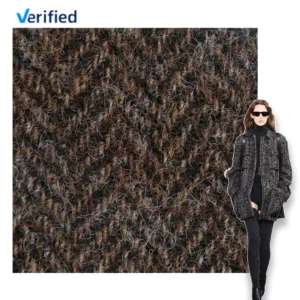 Organic 100% Merino Wool British Herringbone Tweed Yarn Dyed for Women’s Coat
