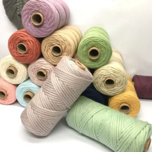 Organic Cotton Yarn 100% Product 3mm Single Strand Macrame Roll Cord Twist Cotton Rope