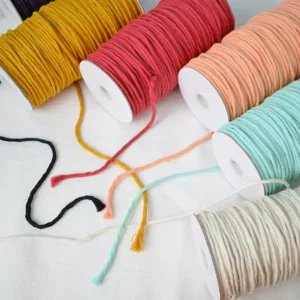 Organic Macrame Yarn Twisted Single Strand Rope 3mm 4mm 5mm Cotton Cord