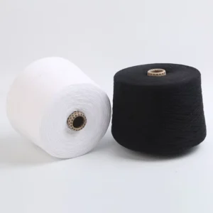 Original White Bleached White Cotton Melange Blended Yarn Recycled Raw Pattern Ring Spun Textile Weaving Yarn