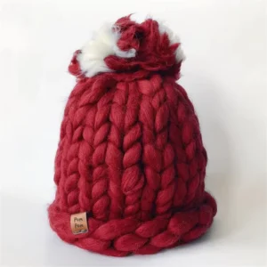 Oversized Super Bulk Yarn Knit Hat Pom Pom Chunky Hat Christmas Merino Wool Knit Beanie Winter Super Chunky Beanie