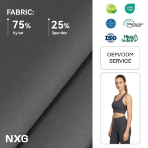 PFAS-Free 75% Nylon 25% Spandex Running Sports Bras Knit Fabric Snag-Resistant 4-Way Stretch 160GSM