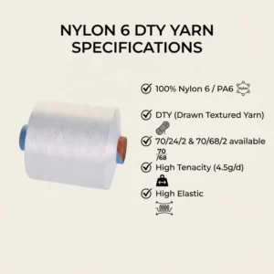 POLYLION Nylon 6 70 24 2 70 68 2 DTY Yarn 100% Nylon Stretch PA6 High Tenacity Nylon DTY Yarn for Hand Knitting Socks