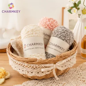 Paper Polyester Blend Fancy Yarn Soft Textured Crochet Yarn for Handmade Accessories Home Textile