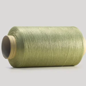 Pea Green 100% Polyester 150D/300D DTY Eco Friendly Core Spun Dyed Yarn Breathablele