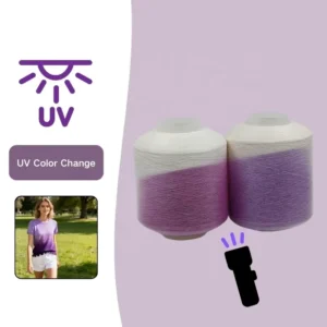 Photochromic UV Color Change Fancy Yarn 100% Polyester Raw Embroidery Thread for Textile Fabric Embroidery Use