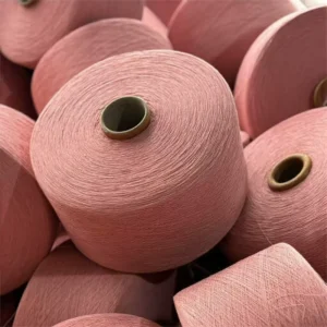 Pink Dyed Recycled Cotton Polyester OE Yarn 0.5S 32S