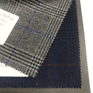 Plaid Woven Heavyweight Yarn Dye Check Stretch Polyester Rayon Spandex Suit Fabrics for Boys & Girls Garment