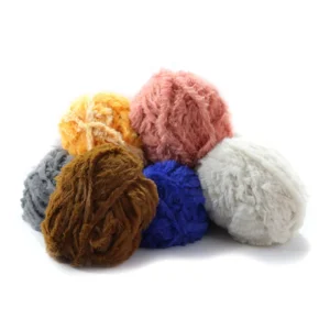 Polyester 0.69NM/1 Fancy 1cm Soft Long Hair Fluffy Faux Fur Velvet Mink Yarn for Crocheting Sweater Scarf 50g