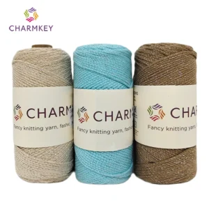 Polyester Braided Rope Tweed with Metallic Yarn Dyed for Hand Knitting and Crocheting