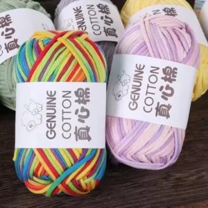 Polyester Cotton Blend Yarn 50g 32S OE Spun Anti-Pilling Dyed Crochet Yarn for Sweater Hat Scarf 32 Colors Ready to Ship
