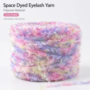 Polyester Eyelash Fancy Yarn Soft Textured Knit Sweater Tops DIY Craft Material Custom Color Fluffy
