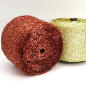 Polyester Glitter Feather Yarn Double Twist Dyed Cowl Clothing Decoration Warmth Preservation 4CM Glass Yarn