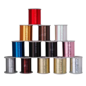 Polyester Lurex Yarn for Weaving Type Metallic Flat Yarn Gold M Embroidery Weaving Knitting Polyester Nylon Metallic 380 TPM