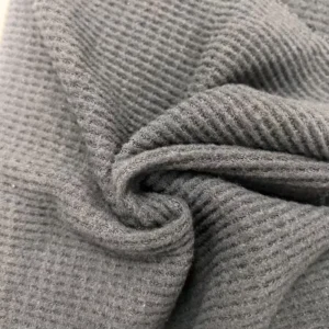 Polyester Rayon Spandex Brushed Waffle Knit Textile 63″ Width 240GSM TR Stretch Fabric for Homewear Winter Swimwear Garments