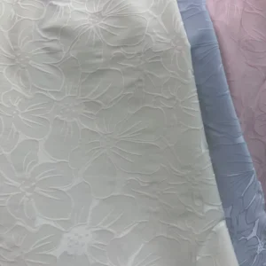 Polyester Spandex Lotus Jacquard Satin Fabric High Density for Dresses Kimono Robe Tea Wear