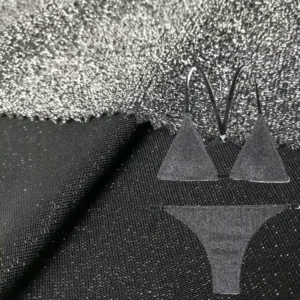 Polyester Spandex Lurex Knitted Fabric with Metallic Yarn for Swimwear Evening Dress