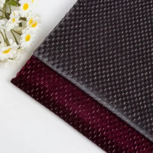 Polyester Spandex Lurex Velvet Fabric with Pineapple Grid Texture for Dresses Costumes and Fashion Apparel