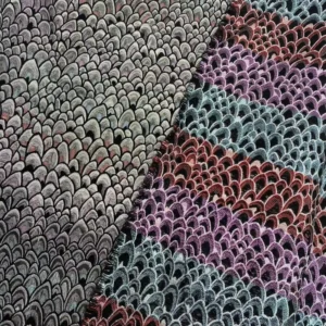 Polyester Woven Beautiful Fish Scale Jacquard Brocade Fabric for Women Dress or Home Decoration