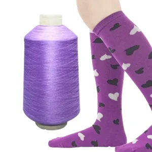 Polyester Yarn 75D/2 100D/2 Dope Dyed Polyester High Stretch Yarn With 836 Colors in Stock for Socks