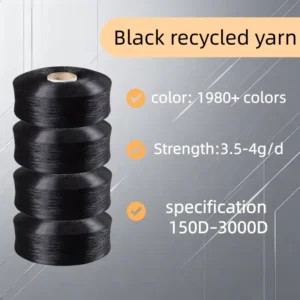 Polypropylene Yarn FDY 900D High Tenacity Black Recycled Yarn for Webbing and Hand Knitting Polypropylene Yarn FDY