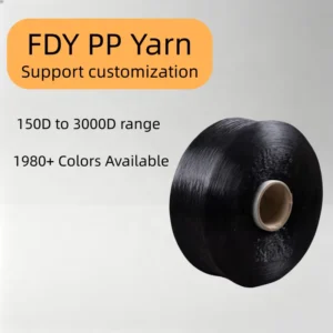 Polypropylene Yarn FDY Black Recycled Polypropylene Yarn 630D Is Used for Safety Nets and Decorative