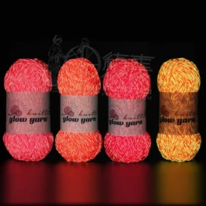 Premium Luminous Glow in the Dark Acrylic Crochet Yarn Hand Knitting Yarn with Metallic Shine for Christmas
