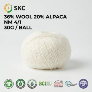 Premium NM 4/1 Wool Alpaca Blended Yarn 36% Wool 20% Alpaca Dyed Eco-Friendly Anti-Pilling Soft Thick Knitting Yarn for Winter
