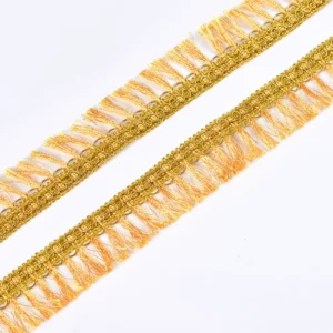 Professional Custom Design 5.5Cm Gold Silk Dragon Beard Gold Trim for Curtain Tassel Fringe Lace