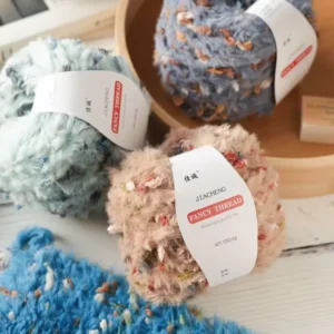 Puffy Fancy Hand Blended Faux Fur Yarn Fluffy Fur Ball Yarn for Hand Knitting Crochet Feather Yarn Making Bags Scarves Hats