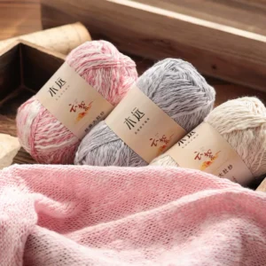Pure Cotton Combed Semi-Worsted Yarn Small Belly Spring Summer DIY Crochet Ball Sweater Coat Hat for Baby Dyed Pattern
