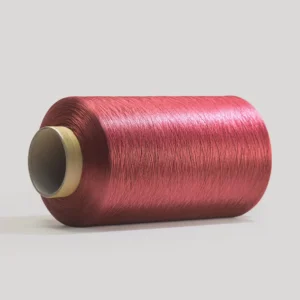 Purplish Red 100% Polyester 150D 300D DTY Eco Friendly Core Spun Dyed Yarn Breathablele