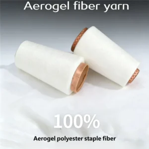 QingFeng Eco Friendly White Therm Insulation Anti Bacteria Spun Lightweight Aerogel Polyester Yarn for Circular Knitting