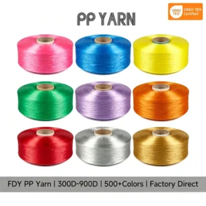 Quality Custom Multifilament Yarn Multicolored Thread PP Yarn 150D 1500D PP Yarn for Rope Webbing Tent Backpacks
