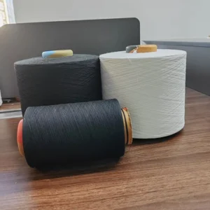 RG Yarn 12s 16s Black Eco-friendly Carded Open End Recycled Polyester Cotton Blended Yarn for Knitting 30 Colors RG097