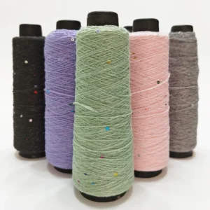Rainbow 15S/2 Spun 92%Acrylic 6%Lurex 2%Sequins Sequin Yarn Soft Glitter Knitting Crochet Sweater Scarf Material